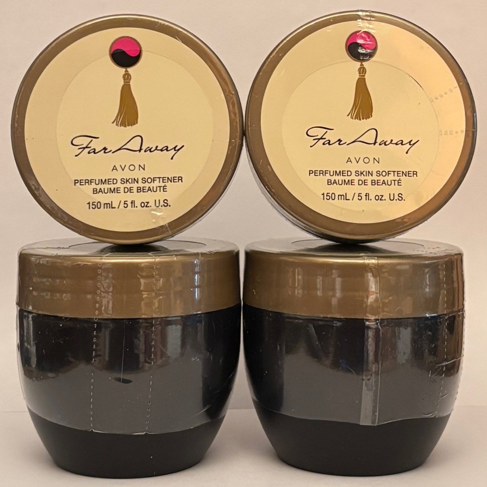 Four (4) Avon Far Away perfumed skin softeners - SEALED
